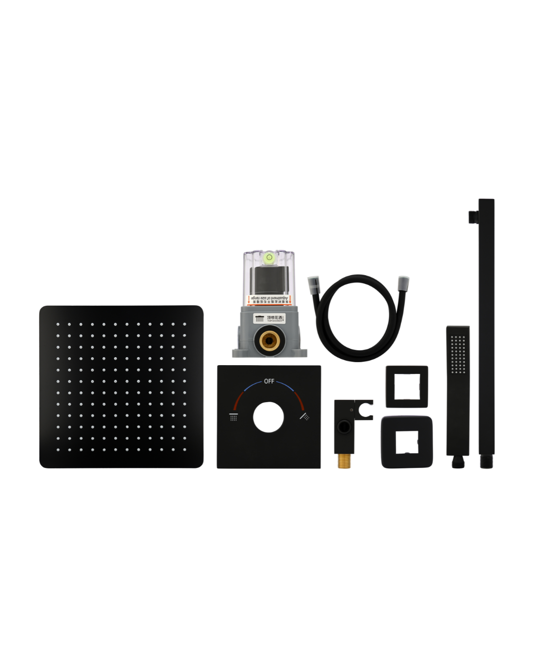 Built-in Wall Shower Black