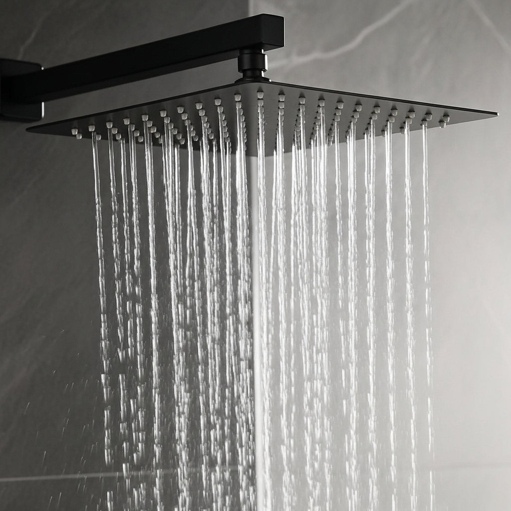 Built-in Wall Shower Black