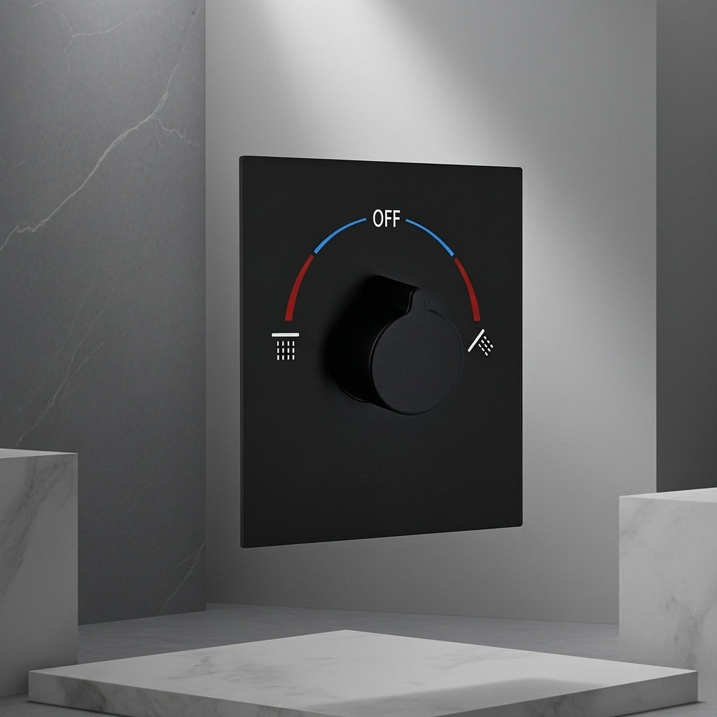 Built-in Wall Shower Black