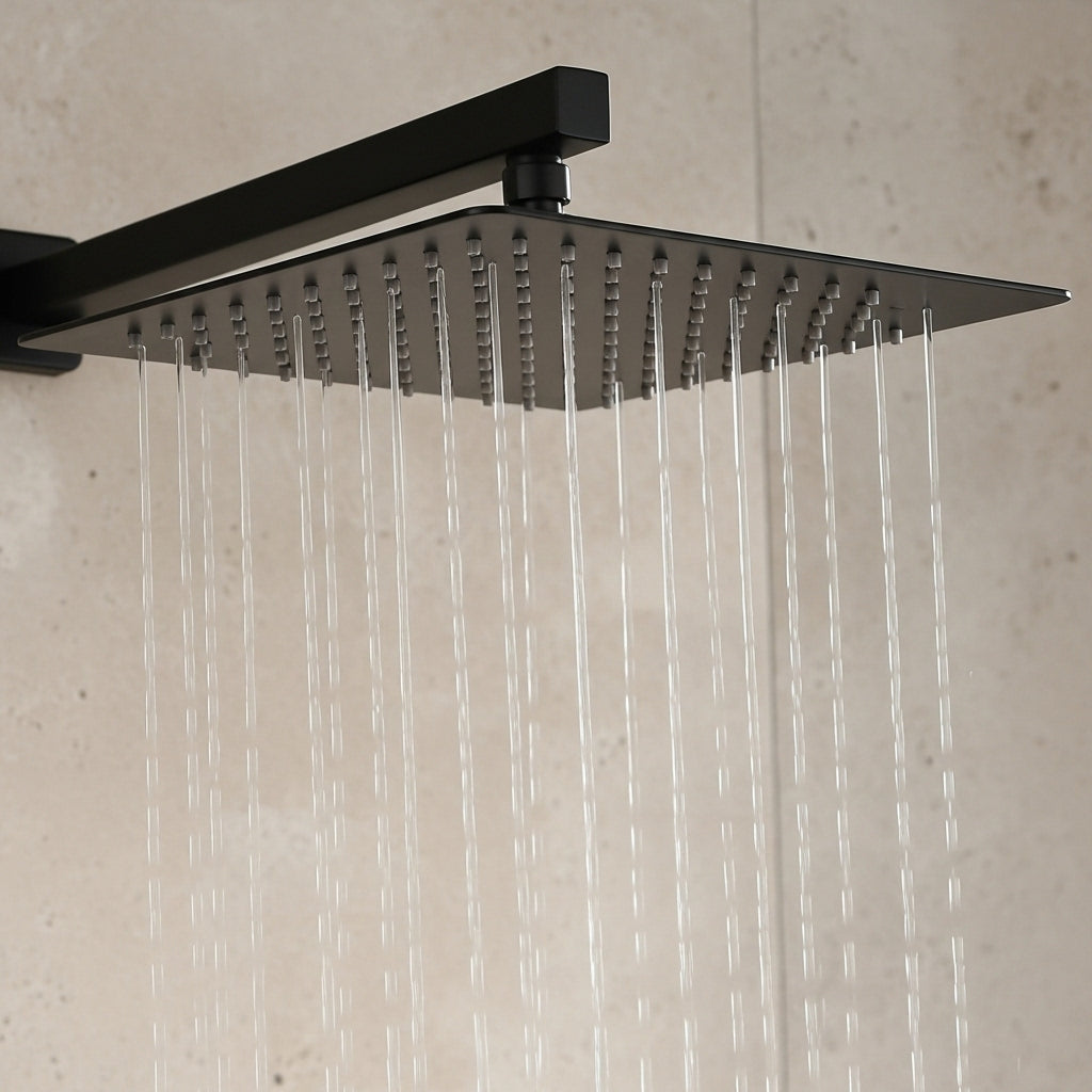 Built-in Wall Shower Black