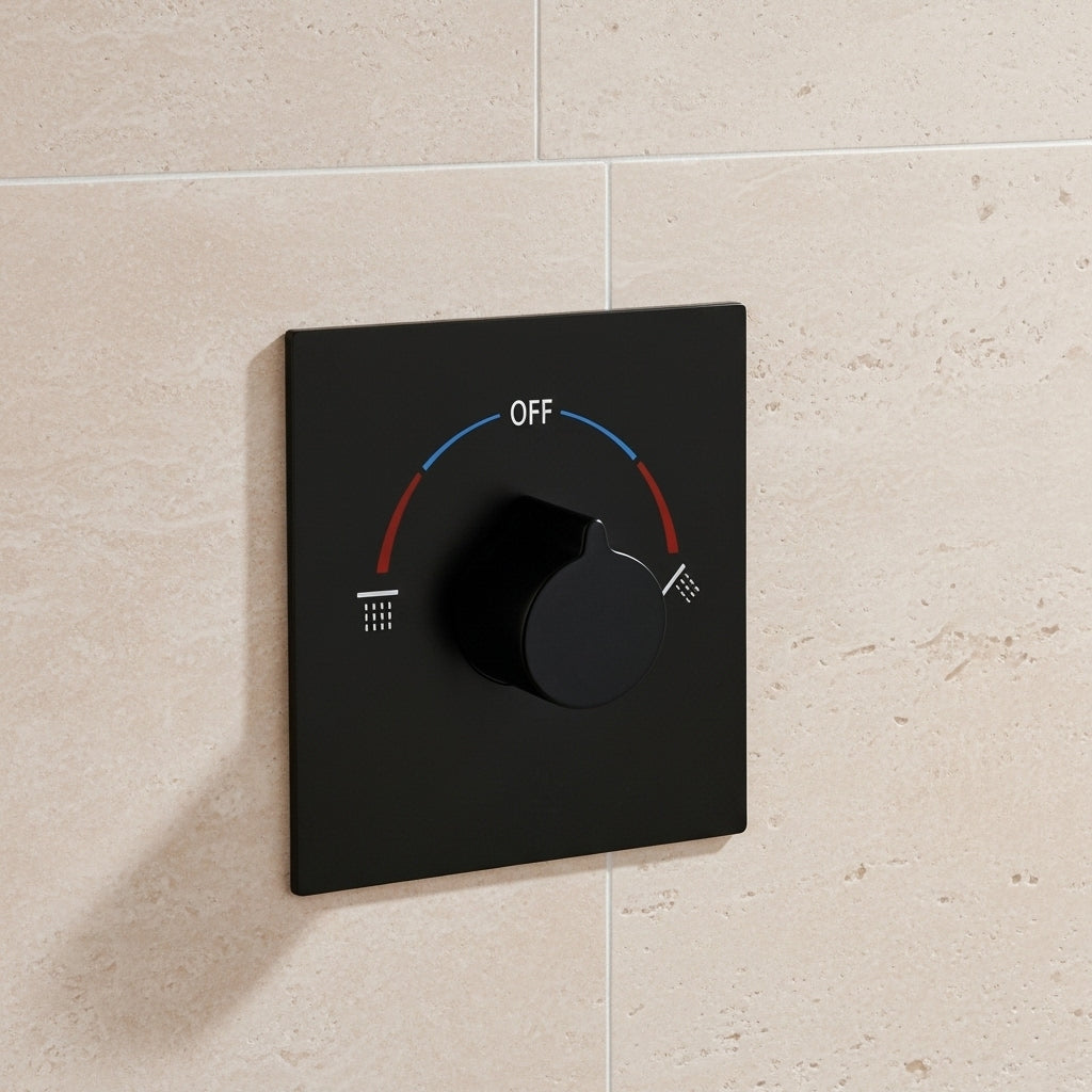 Built-in Wall Shower Black