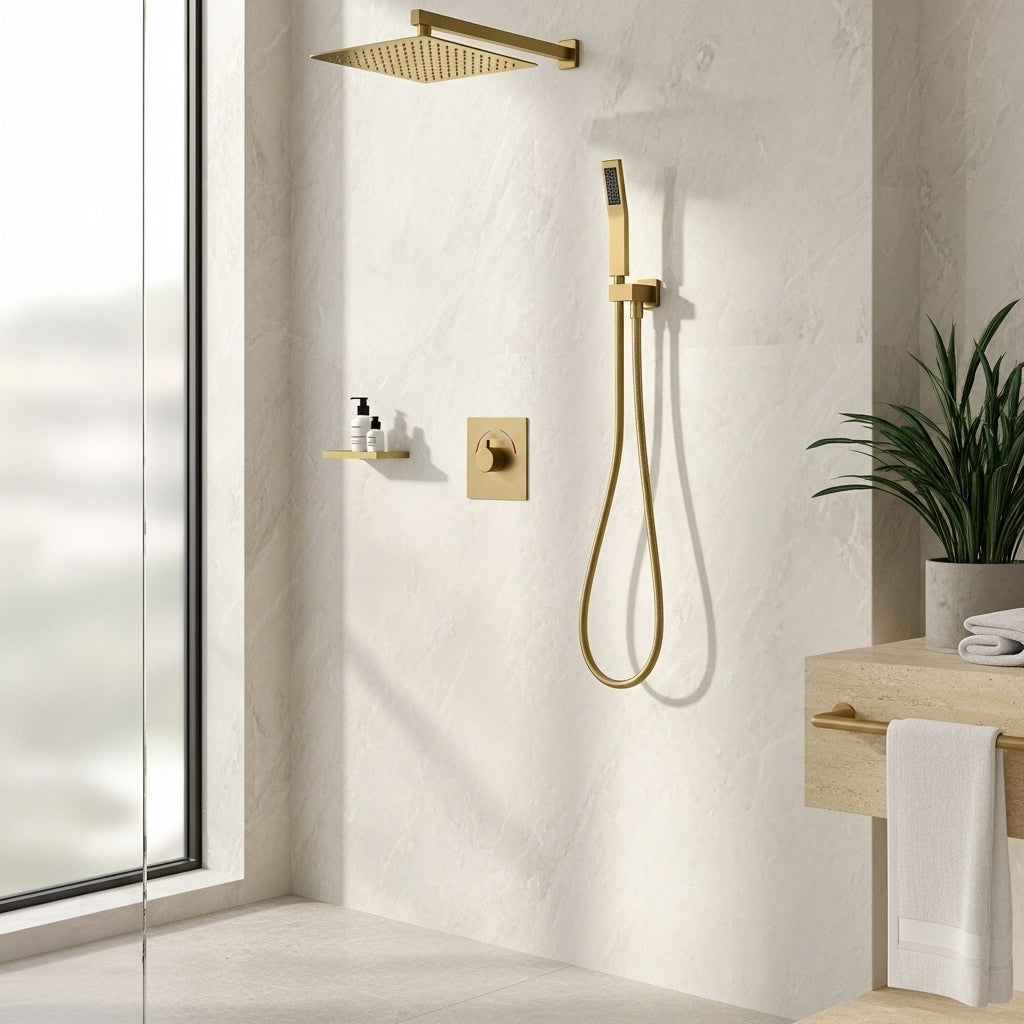 Built-in Wall Shower Gold