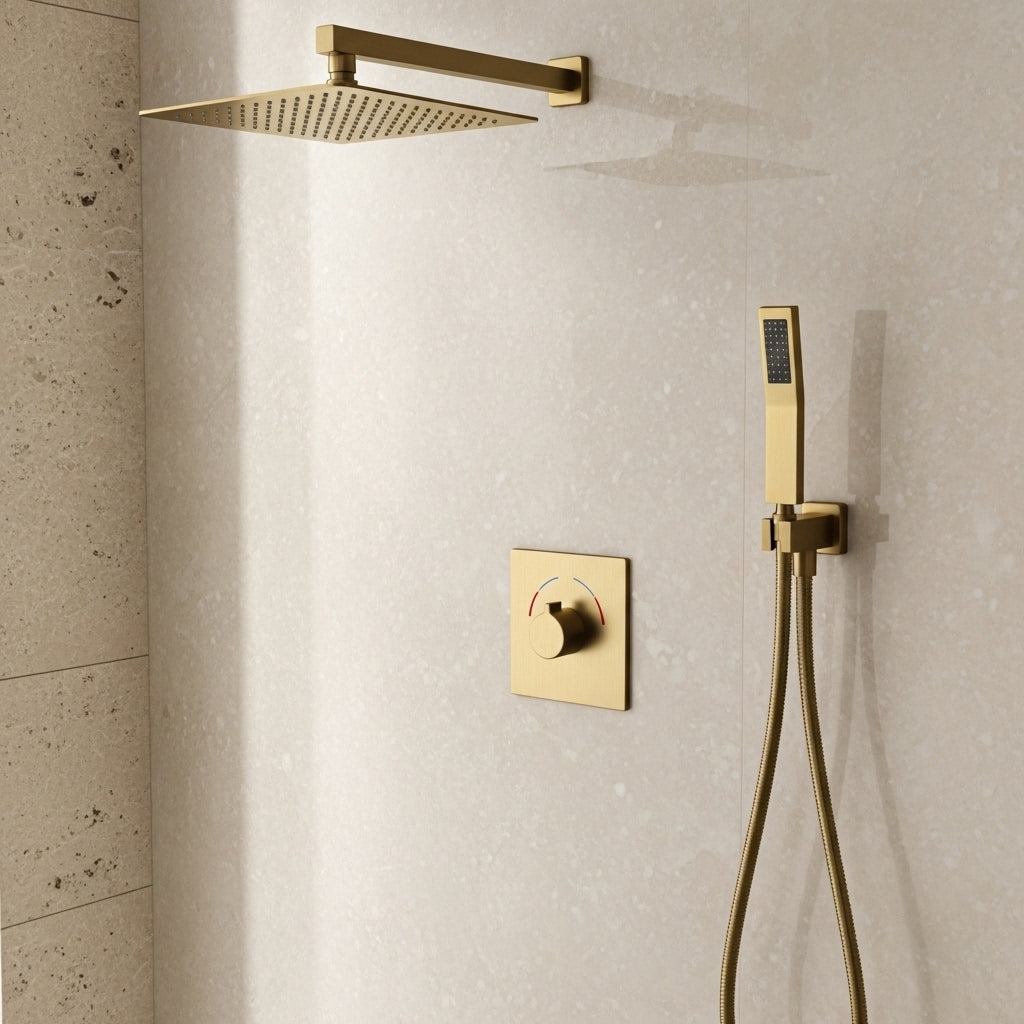 Built-in Wall Shower Gold