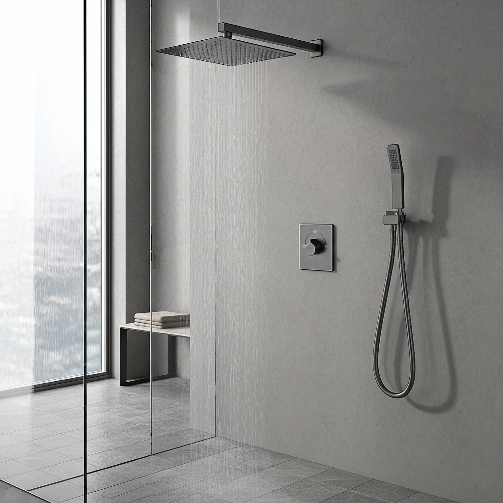 Built-in Wall Shower Grey