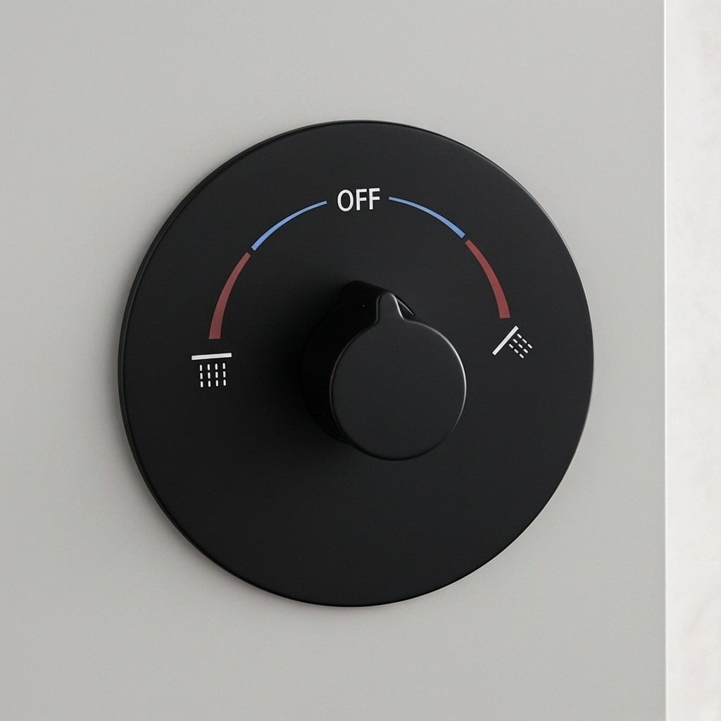 Built-in Wall Shower Black