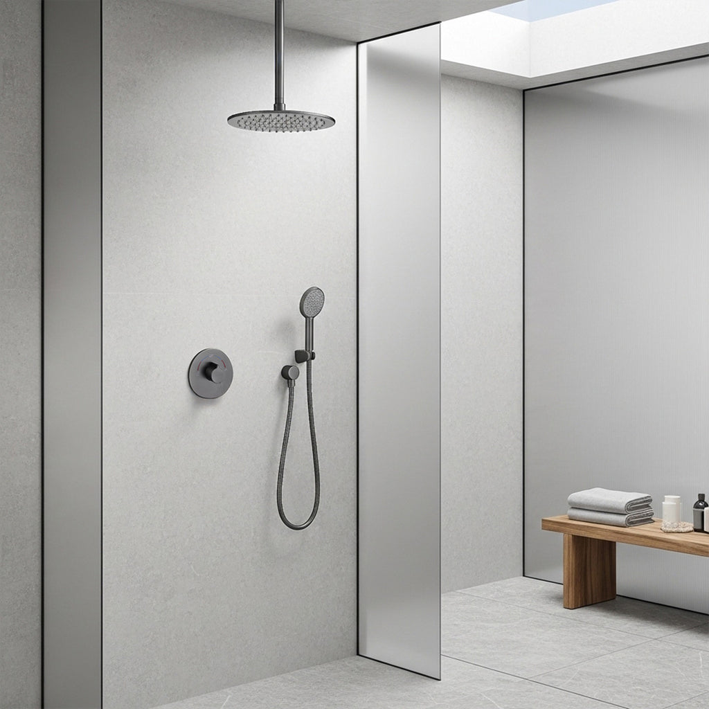 Built-in Wall Shower Grey