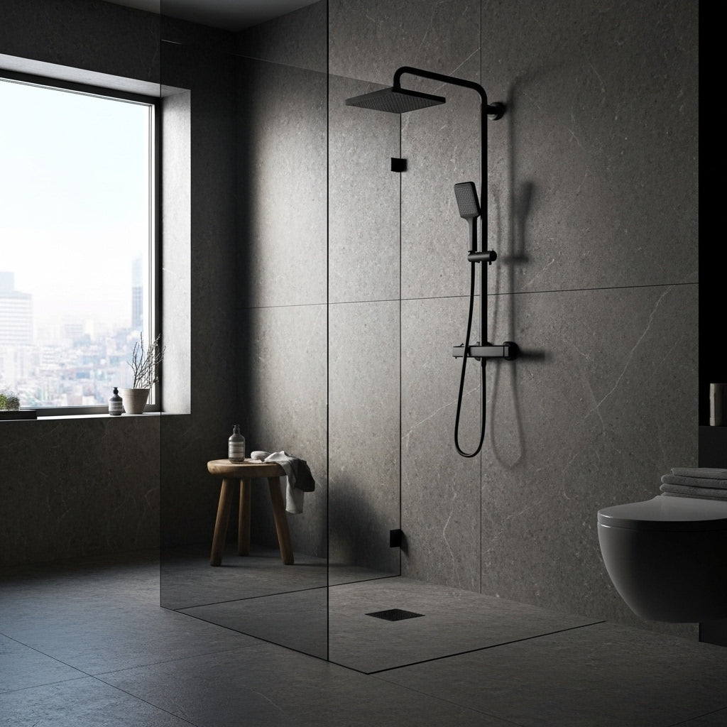 3-Function Shower Black