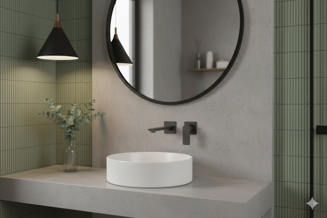 Basin Mixer Built in Wall Gray