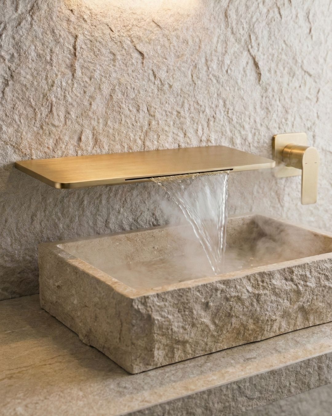 Basin Mixer Built in Wall Gold